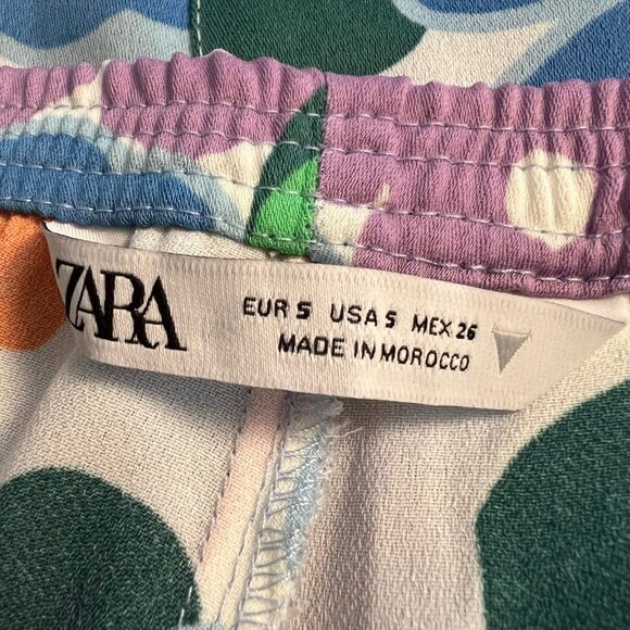 NEW! Zara Floral Printed Pajama Style Retro Pants - Size S - Picture 15 of 15